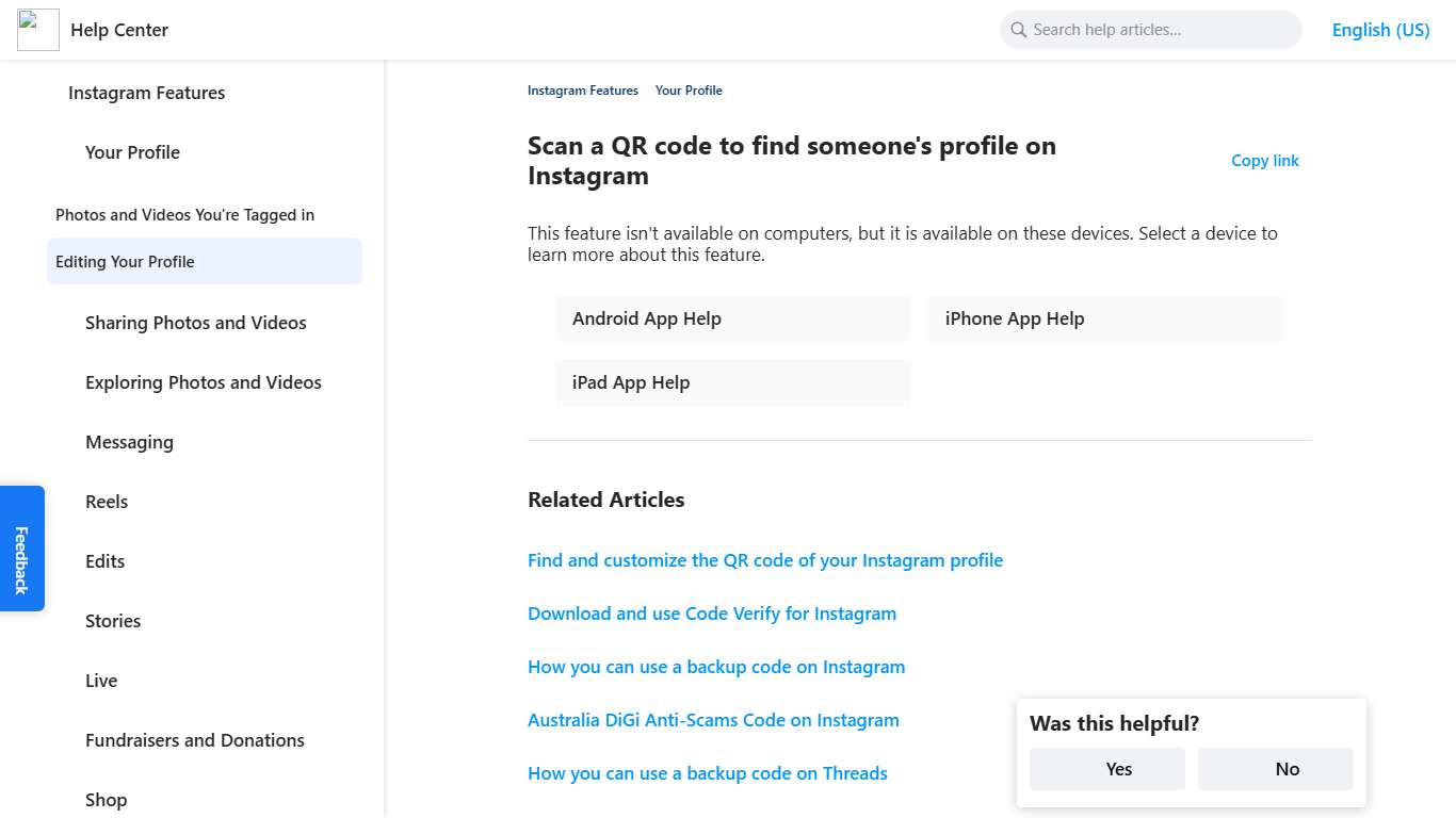 Scan a QR code to find someone's profile on Instagram Instagram Help Center