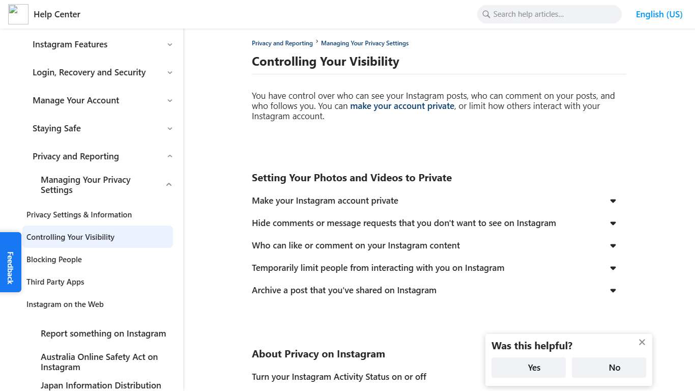 Controlling Your Visibility Instagram Help Center